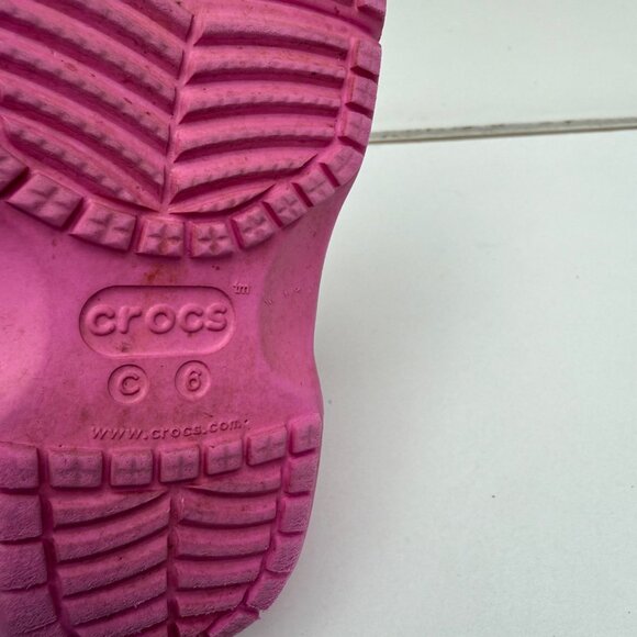 Crocs Kids Classic Clog Pink Slip-On Sandals Size C8 - Picture 5 of 9
